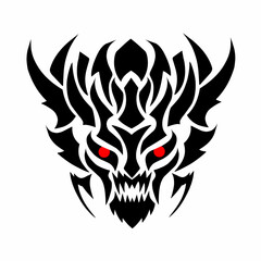 illustration vector graphic of design abstracts tribal art devil face tattoo. perfect for design elements