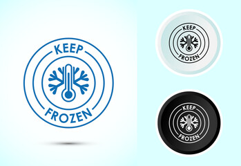 Keep frozen icon design illustration, Frozen product badge label sign, Color black and white