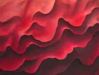 Abstract Red Fabric Waves with Subtle Gradient and Textural Detail for Backgrounds