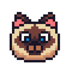 シャム猫のピクセルアート