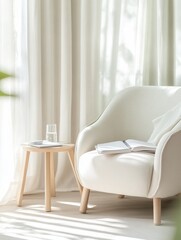 Minimalist Cozy Reading Nook with Natural Light
