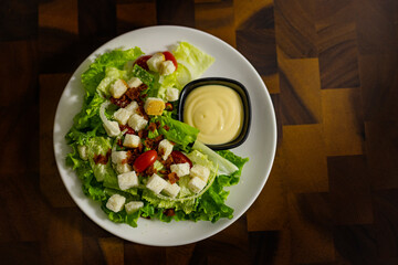 Vegetarian Ceasar Salad On Plate