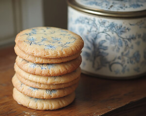 Still life: homemade cookies  on a wooden table. 