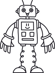 Cute Robot Cartoon Sketch