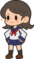 ドヤ顔のセーラー服の女の子