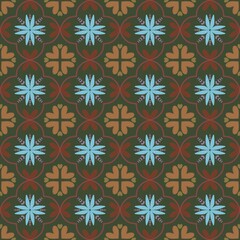 vector seamless pattern with flowers
