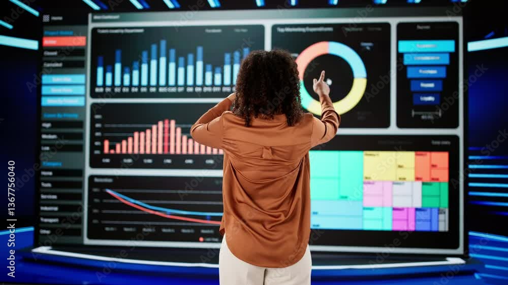Aufkleber Big Data Artificial Intelligence Dashboard
