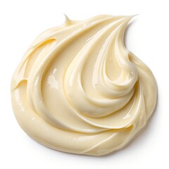 Swirled Spiral of Mayonnaise on White