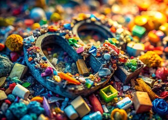 Fototapeta premium Macro Photography: Garbage Symbol Detail - Environmental Waste Close-Up