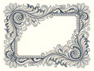 Ornate vintage floral frame vector design