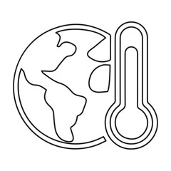 global warming line icon