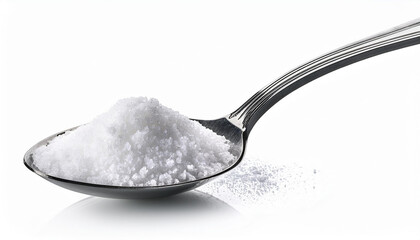 A spoon of sugar on a solid background