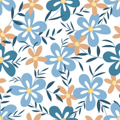 Fashionable floral seamless pattern Botanical vintage flat texture for fabric cover wallpaper Floral ornament