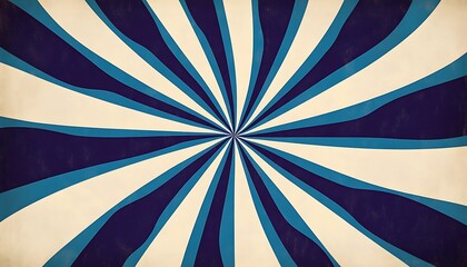 Vintage sunburst background in navy blue and cream.