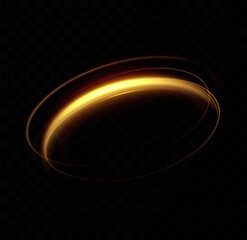 glowing neon light.Curve golden line light effect.	