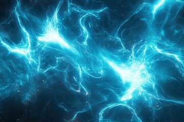 Obraz premium digital network visualization with glowing blue energy streams abstract technological concept art