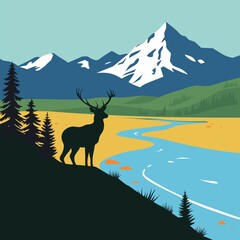 deer in the mountains