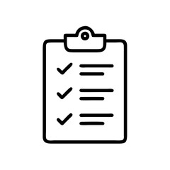 Checklist with empty lines and checkmarks on a clipboard for organization and planning