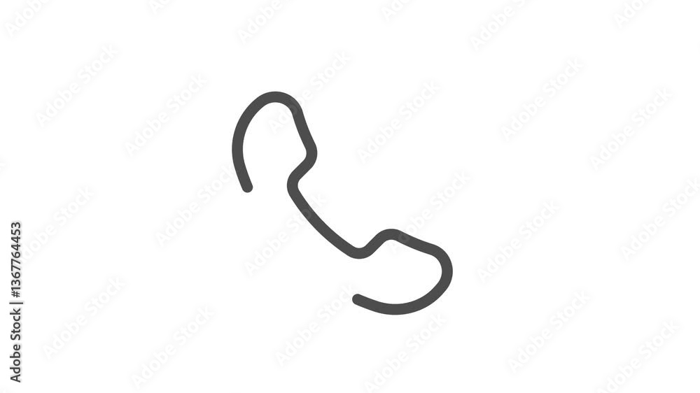 Poster animated outline icon from healthcare collection. phone call symbol. black color on white background