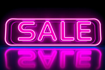 Vibrant Pink Neon "SALE" Sign for Marketing