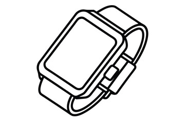 Sleek Smartwatch Line Art Vector – Modern & Minimalist Design