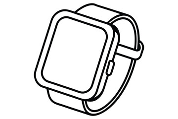Fototapeta premium Sleek Smartwatch Line Art Vector – Modern & Minimalist Design