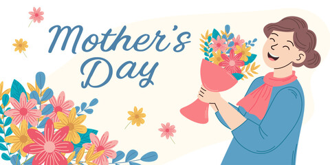 a postcard for Mother's Day. Vector illustration. spring banner
