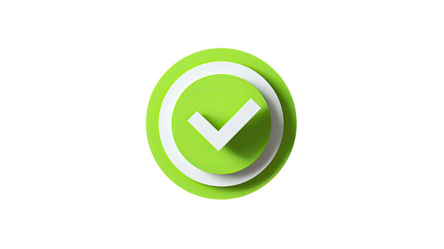 A Symbol of Approval: A vibrant green checkmark, signifies correctness and completion in a graphic design, a symbol of affirmation and validation.