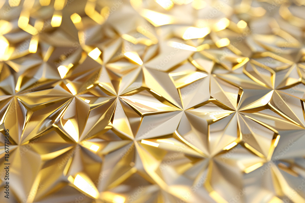 Poster golden background with a geometric pattern forming a texture ideal for a luxurious and modern concep