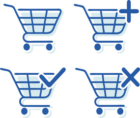 Shopping cart icon set. Vector illustration