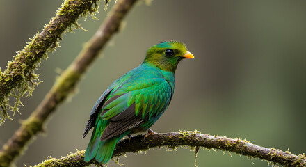 Golden-headed Quetzal: Vibrant Plumage in Costa Rican Cloud Forest Habitat