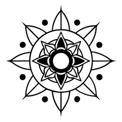 Sun and Moon Mandala – Celestial Balance, Solar and Lunar Harmony. Generative AI.