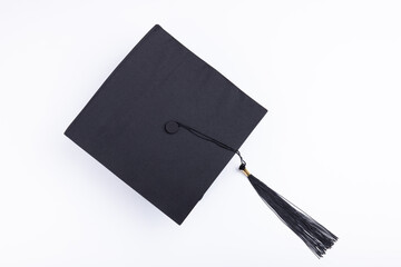 College graduation black bachelor cap