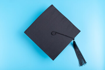 College graduation black bachelor cap
