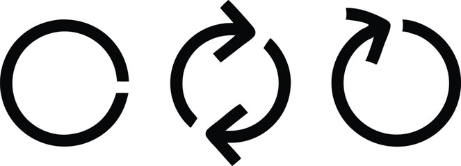 Reload arrow collection on white background. Vector illustration