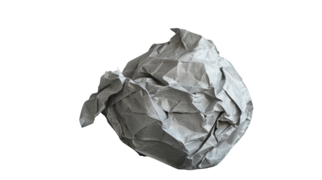 Frustration Unfolded: A crumpled sheet of paper embodies the feeling of frustration or discarded ideas.