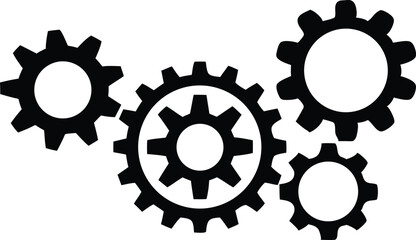 Gears on white background. Vector illustration