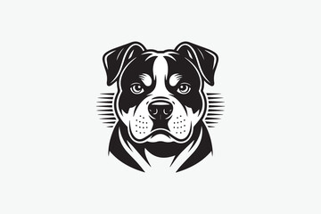 pitbull dog Black and White Vector