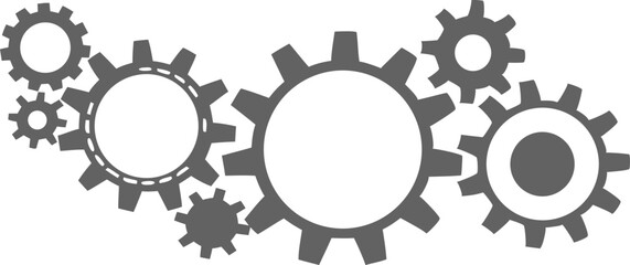 Gears on white background. Vector illustration