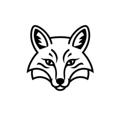 Obraz premium Minimalistic black and white fox head illustration for modern designs