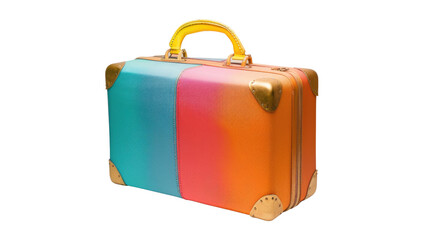 Vibrant Suitcase Journey: This image features a brightly colored suitcase, poised for adventure, evoking the thrill of travel.