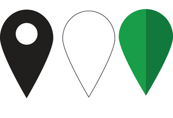 Map Pin Icon set, Modern Map Pin Icon Set for Location and Navigation Design