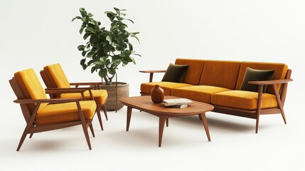 Fototapeta premium Modern Vintage Living Room Set