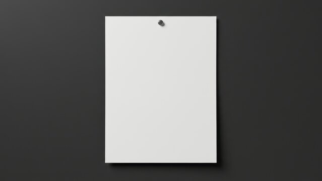 A clean, white, blank sheet of paper pinned to a dark background.