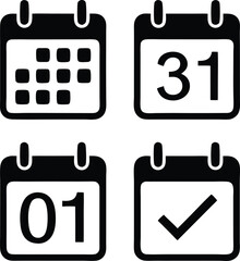 Calendar icon collection . Vector illustration