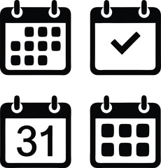 Calendar icon collection . Vector illustration