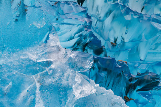 Glacial iceberg detail from ice calved off the Sawyer Glacier in Tracy Arm, Southeast Alaska