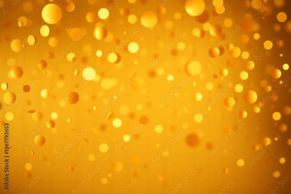 Poster golden bokeh background with shimmering blurred circles creates a dreamy, warm, abstract texture and