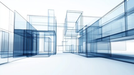 Obraz premium 3D Architecture Abstract: Unleashing Creativity in the Digital Space