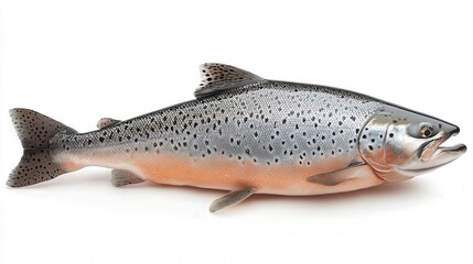 Naklejka premium A detailed depiction of a realistic, lifelike salmon with vibrant coloring and intricate textures.